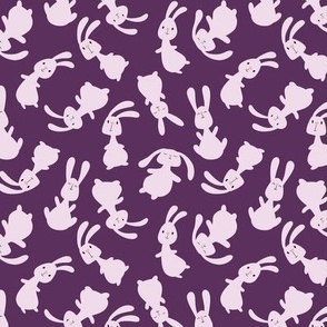 bouncing bunnies - dark purple - small scale - shw1005 rr