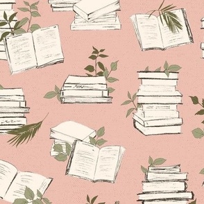 Library Garden in Dusty Pink | Books & Plants | Reading 