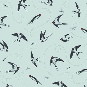 Swallows and dragonflies