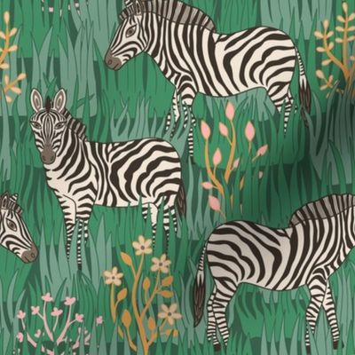 Zebras (8") - green