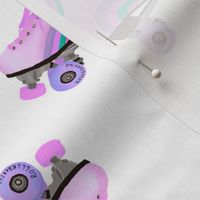 Roller skates  pink  & purple - white background- Disco Collection 