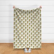 Large Scale Yellow Sunflowers on Ivory