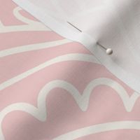 Blush pale pastel pink art deco scallop fan wallpaper - LARGE SCALE