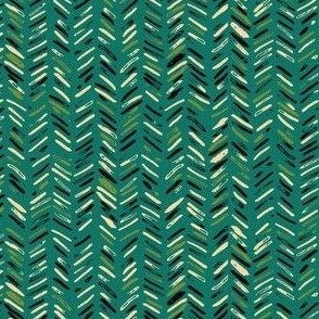 Dollhouse Chevron Pattern in moody blue green colors
