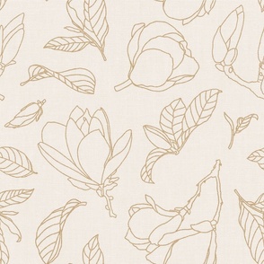 Magnolia Line Art Beige on Cream