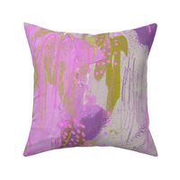 Modern Pink Gray Chartreuse Abstract