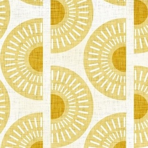 Boho Sunshine- Endless Sunset- Vertical Stripes- Golden Yellow Sun- Summer- Gold- Mustard- Gender Neutral Nursery Wallpaper- Baby- Medium