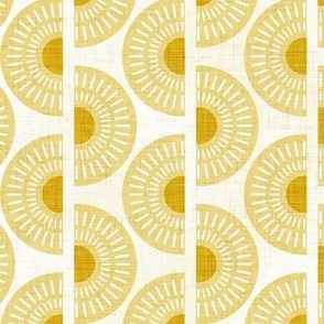 Boho Sunshine- Endless Sunset- Vertical Stripes- Golden Yellow Sun- Summer- Gold- Mustard- Gender Neutral Nursery Wallpaper- Baby- Small