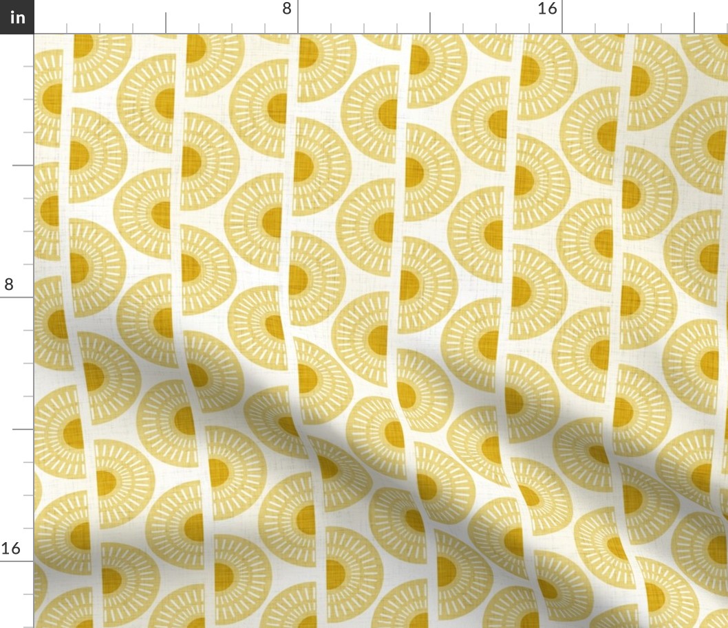Boho Sunshine- Endless Sunset- Vertical Stripes- Golden Yellow Sun- Summer- Gold- Mustard- Gender Neutral Nursery Wallpaper- Baby- Small