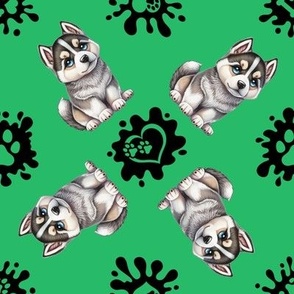 Puppy Love 20 Husky Green