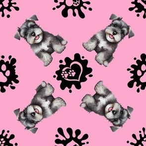 Puppy Love 22 Schnauzer Pink