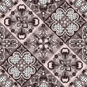 Varied Diagonal Talavera Tiles in Regency Orchid
