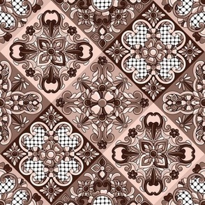 Varied Diagonal Talavera Tiles in Regency Pink
