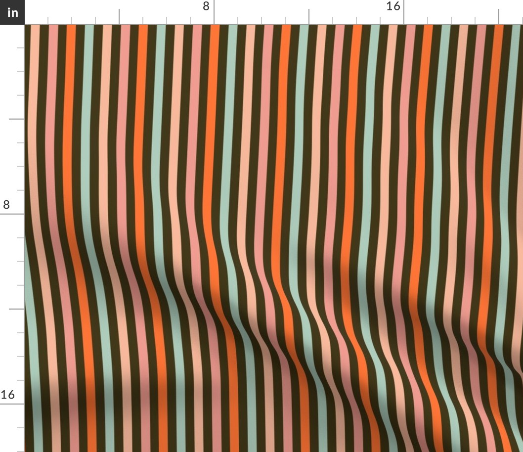 1/3" vintage stripes fabric - floral coordinate