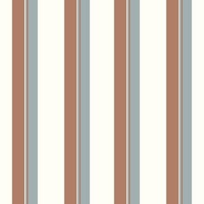 stripes with line -  MEDIUM terracotta dusty blue 