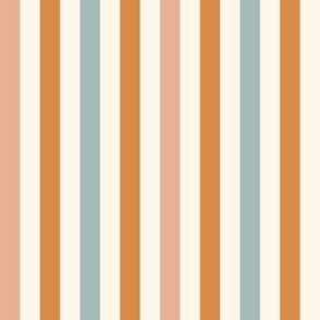 1/2" boho stripes fabric - brown and blue