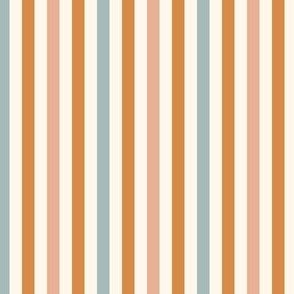 1/4" boho stripes fabric - brown and blue