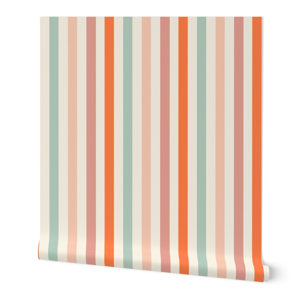 1/2" vintage stripes fabric - floral coordinate