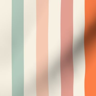1" vintage stripes fabric - floral coordinate