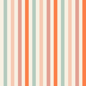 1" vintage stripes fabric - floral coordinate