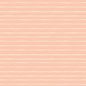 SMALL  painted stripes fabric - hand-drawn stripes - peach