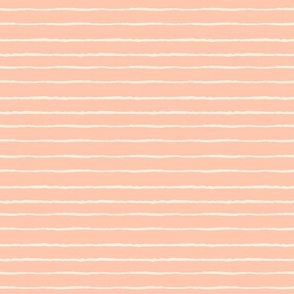 MEDIUM  painted stripes fabric - hand-drawn stripes - peach