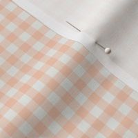 1/4" check fabric - gingham fabric -peach