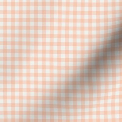 1/4" check fabric - gingham fabric -peach