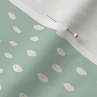 SMALL painted dots fabric - hand-drawn dots design - mint