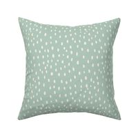 SMALL painted dots fabric - hand-drawn dots design - mint