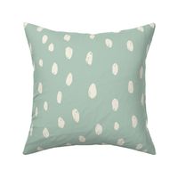 LARGE painted dots fabric - hand-drawn dots design - mint