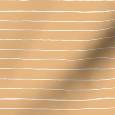MEDIUM painted stripes fabric - hand-drawn stripes - mustard