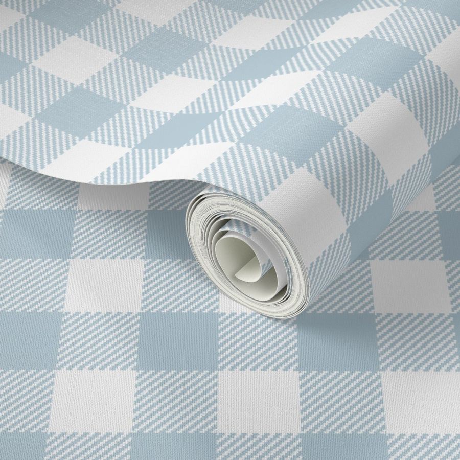 1" check fabric - gingham fabric - blue