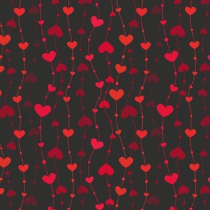 Red and Black Trail of Hearts