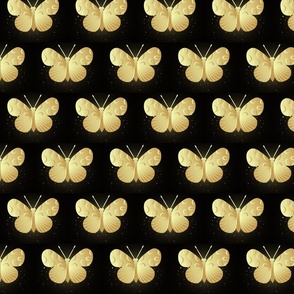 Gold Butterflies Fabric, Wallpaper and Home Decor