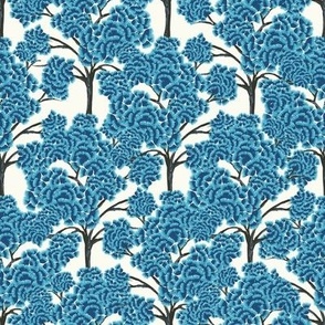 Willow mid blue trees, Chinoiserie, wallpaper, home decor, traditional