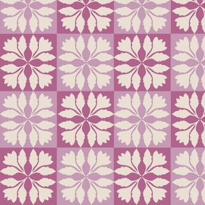 Shades of pink quilt block print
