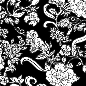 Victorian-Floral-Design-black and white