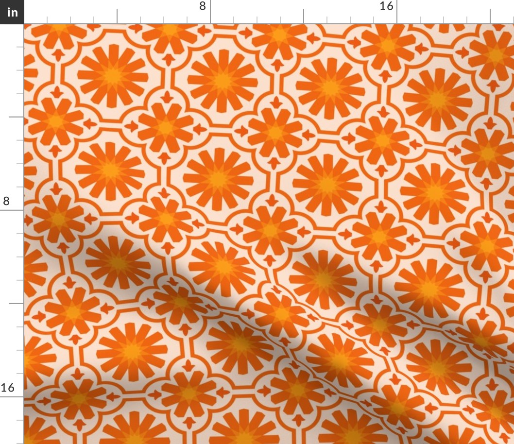 Geometric Pattern: Dabka: Tangerine Light