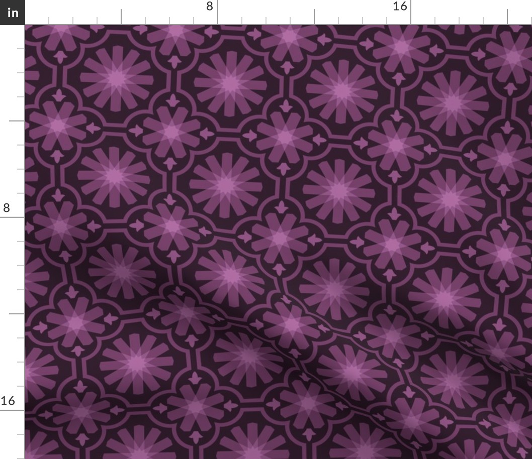 Geometric Pattern: Dabka: Aubergine Dark