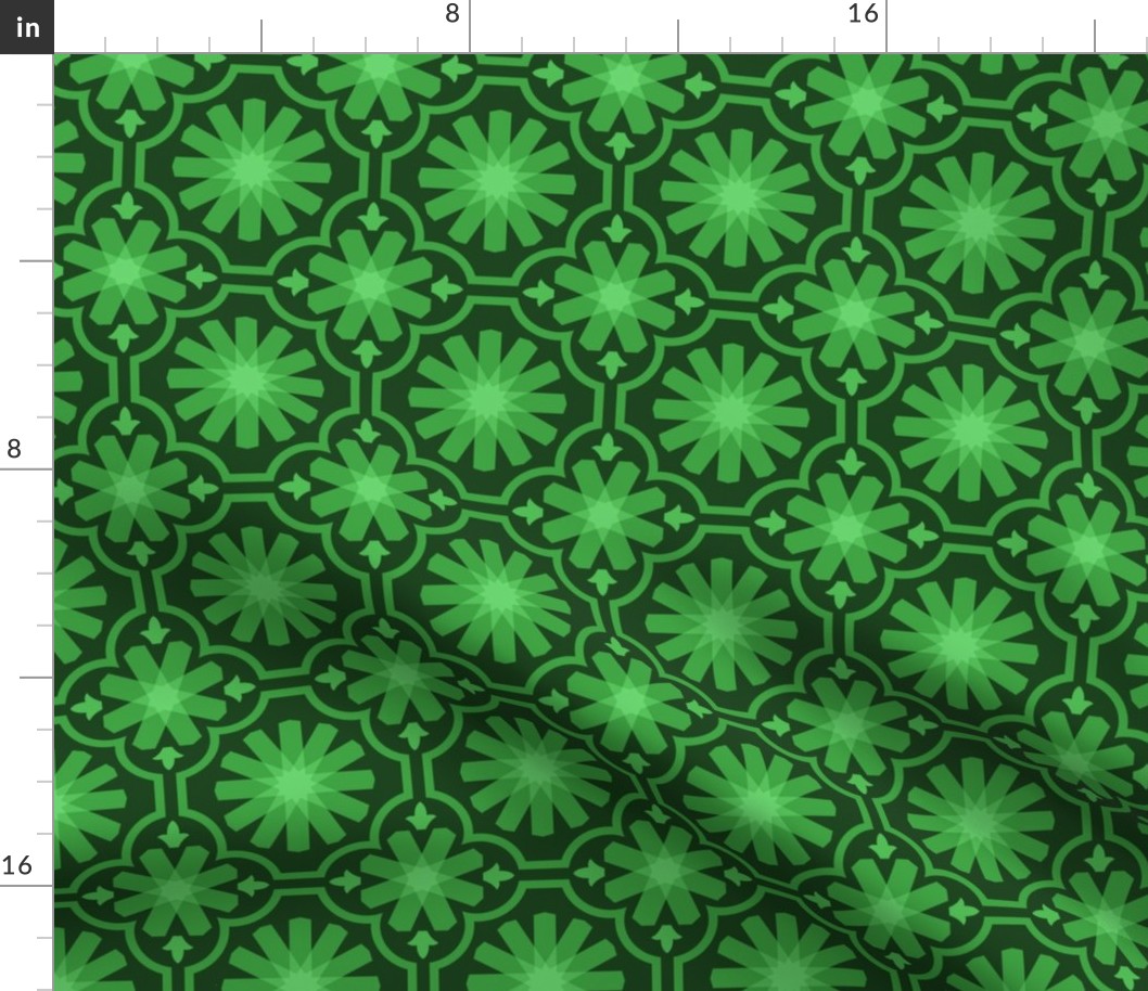 Geometric Pattern: Dabka: Emerald Dark
