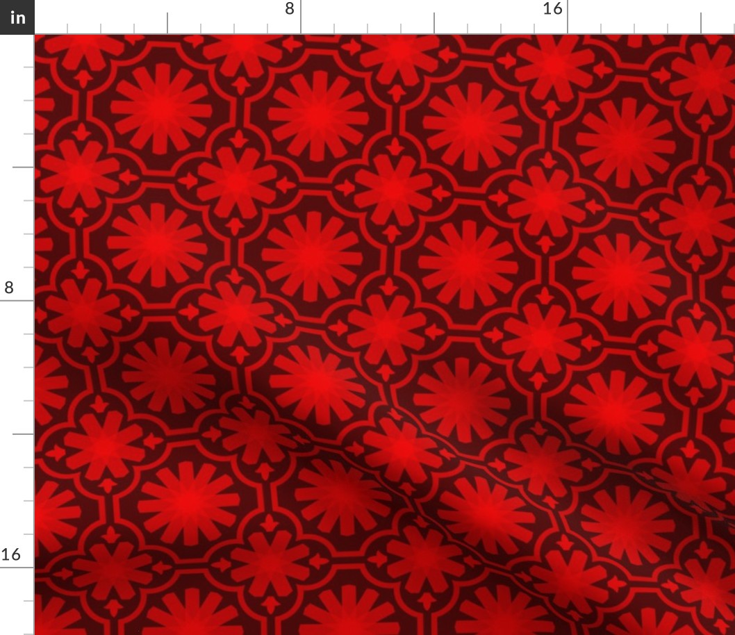 Geometric Pattern: Dabka: Ruby Dark