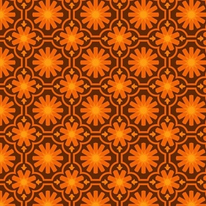 Geometric Pattern: Dabka: Tangerine Dark
