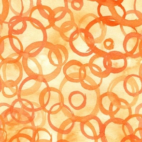 Orange watercolor circles 1970s