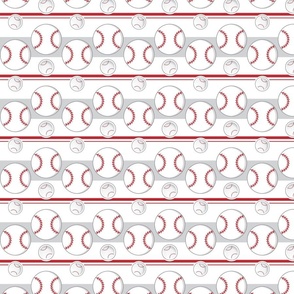 Baseball Stripes Red and Gray, Horizontal, Birthday Party Table Linens, Cute, Cuter, Cutest Kids Sheets, V01_6300—pitch, catch, throw, field, play, diamond, mound, pitcher