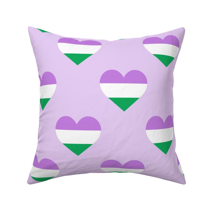 LGBTQIA+ Genderqueer Pride Flag Heart Pattern LGBTQIA Pride 2024