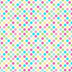 Small Scale Pastel Rainbow Dots Coordinate for Easter Peeps on White