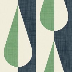 Normal scale • Bold retro water drop green and grey