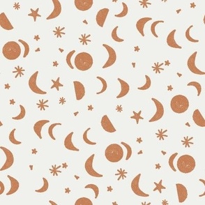 SMALL moon and stars neutral fabric - kids nursery wallpaper boho