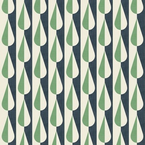 Small scale • Bold retro water drop green and grey